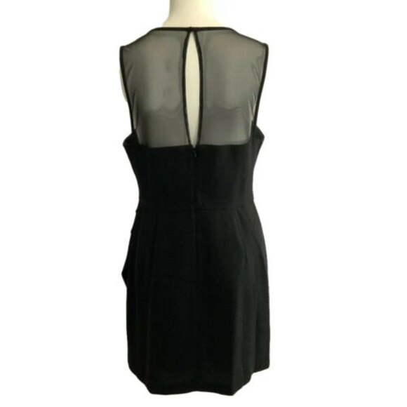 BCBGeneration Mixed Fabric Sheath Keyhole Mesh Dress Black 12 - Picture 2 of 9